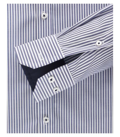 Venti Slim-Fit Regular Striped Dark Blue